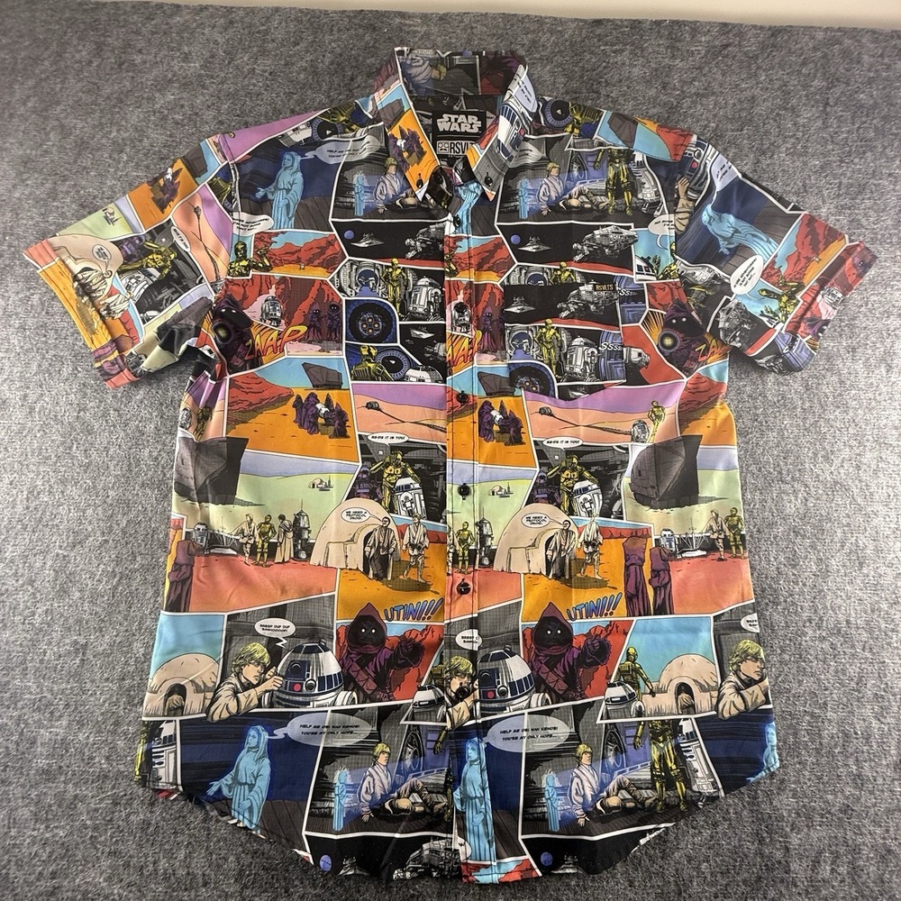 RSVLTS Star Wars KUNUFLEX Comic Panel Button Up Shirt Mens XL May The 4th